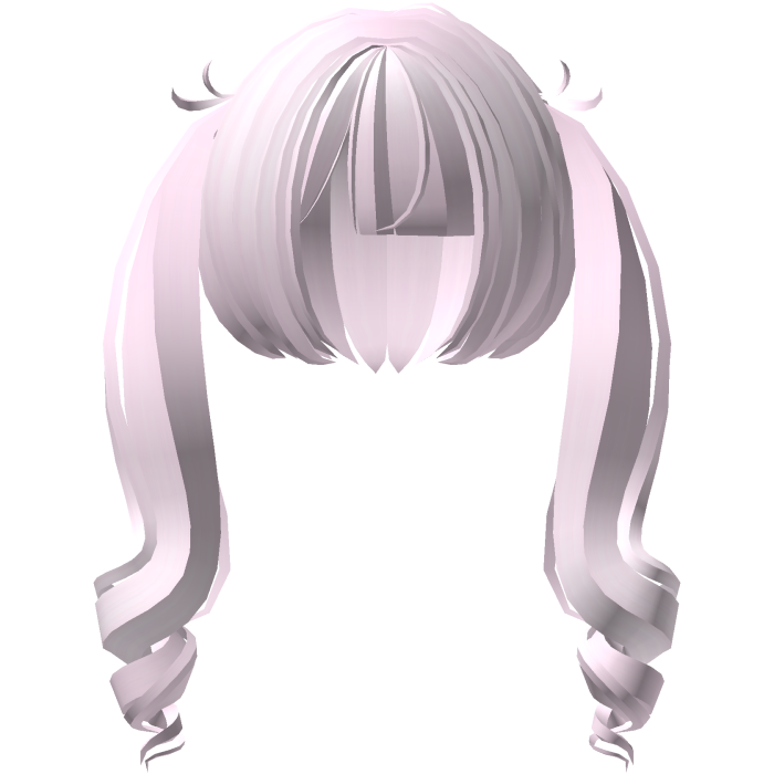 curly jirai kei pigtails in pastel pink