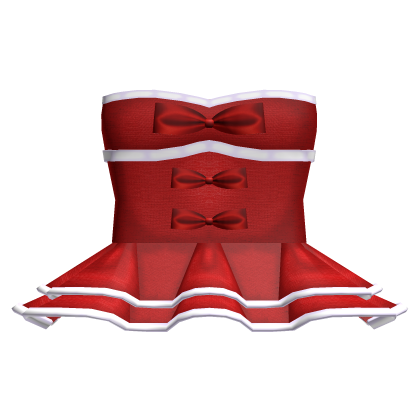 Festive Red Dress w Bows thumbnail