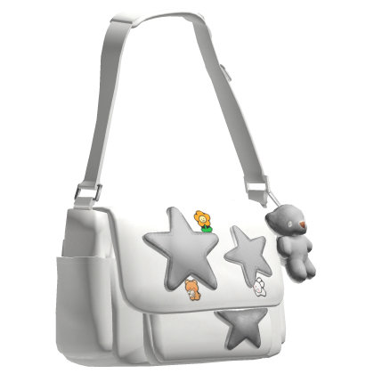 White&Grey Star Y2K Streetwear Side Bag