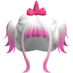 White Short Cute Pigtails w/ Bow - RBCs