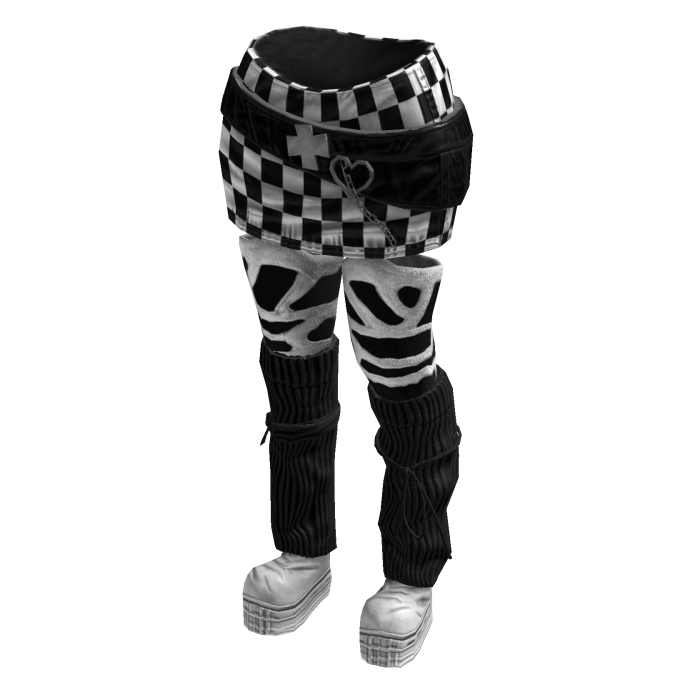 Chic Sporty Ura - Hara Skirt (White Black)