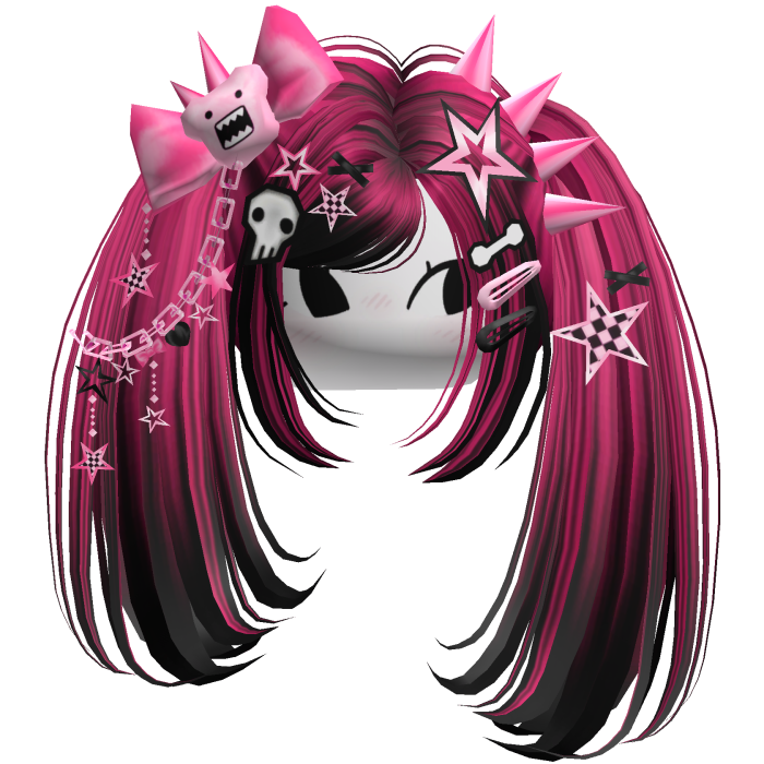 ♡ Scene Spiky Moe Pigtails (Hot Pink)