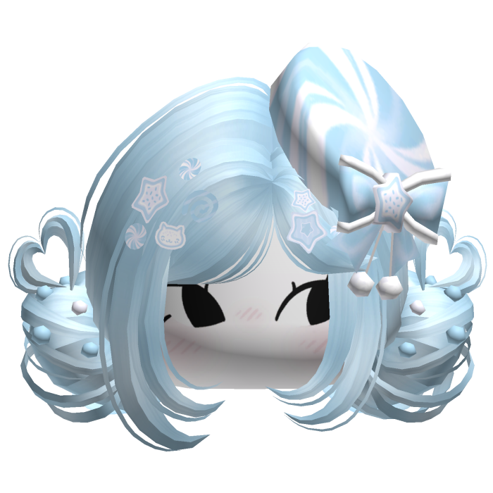 ♡ Christmas Candycane Buns (Pastel Blue)