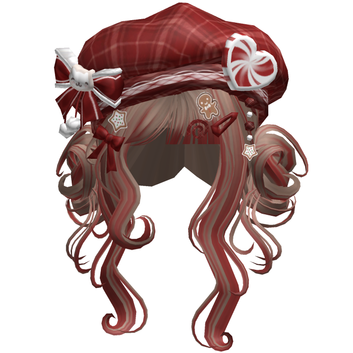 ♡ Christmas Swirly Wispy Buns (Brown & Red)