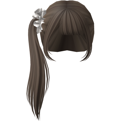 jirai kei cute side ponytail w scrunchie in brown