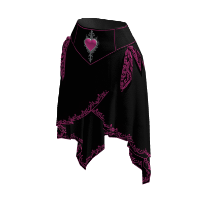✧♡✧ Pink Black Goth Bandana Maxi Skirt