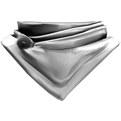 Buttoned Chrome White Neck Scarf