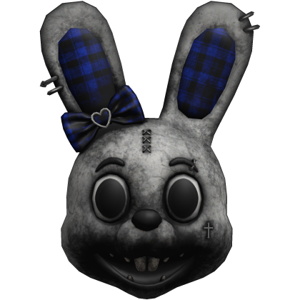 scary psycho halloween bunny mask blue