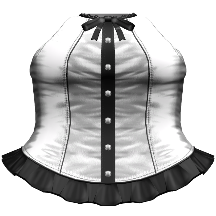 Gothic Lace Bow Corset Dress (White & Black)