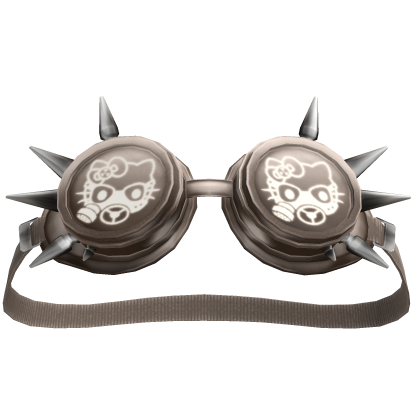 Toxic Kitty Steampunk Goggles Faded Beige