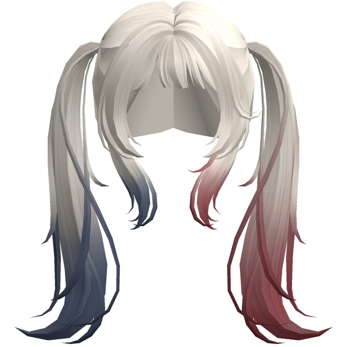 Harley Quinn Red Blue Cutesy Pigtails