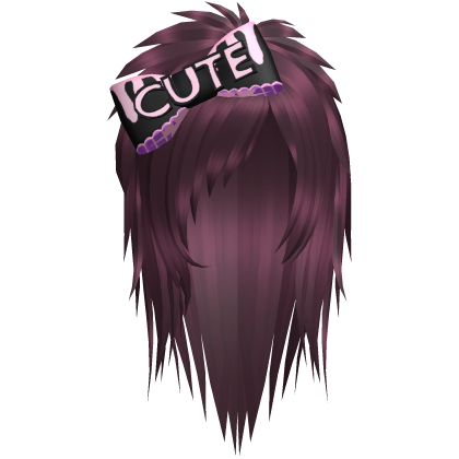 Pastel Goth Creepycute Emo Bow Hair (Plum) Roblox item