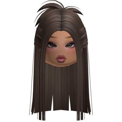 Y2K Pretty Hair w/ Makeup (Brown) Roblox item