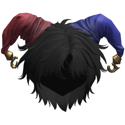 Black Messy Jester Clown Hat Vkei Emo Hair