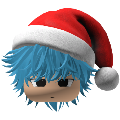 fluffy hair Christmas beret hat (Blue)