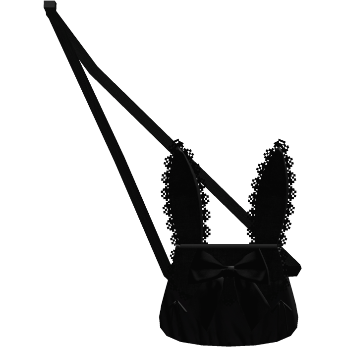 ݁Ი𐑼 : 1.0  Black Lace Bunny Crossbody Bag