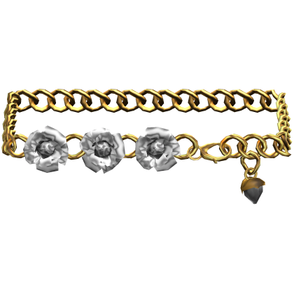 3.0 White Gold Rose Flower Waist Chain Belt Roblox item