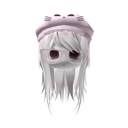Pink Moe Cute Pink Hat White Hair Roblox item
