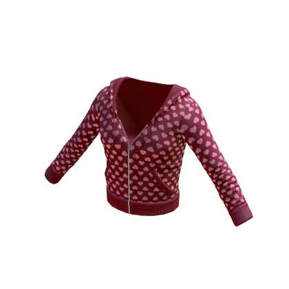 Pink jacket with red hearts top