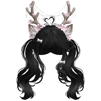 Ethereal Christmas Fairy Fawn Pigtails w/ Antlers
