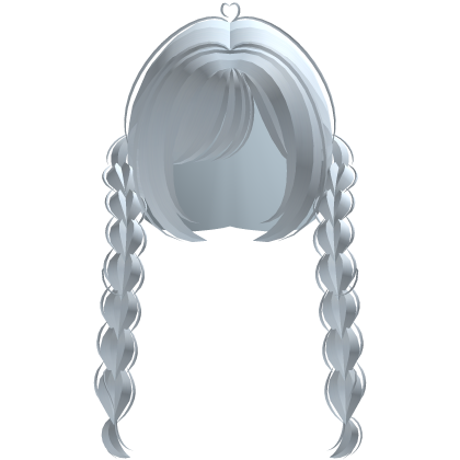 cute front double doll braids in light blue Roblox item