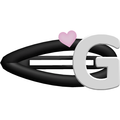 ♡ black g initial hair clip Roblox item