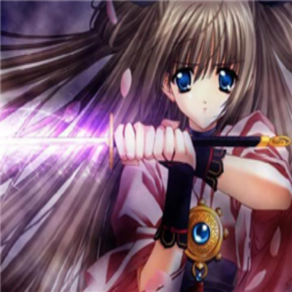Brown haired anime girl with sword Roblox decal