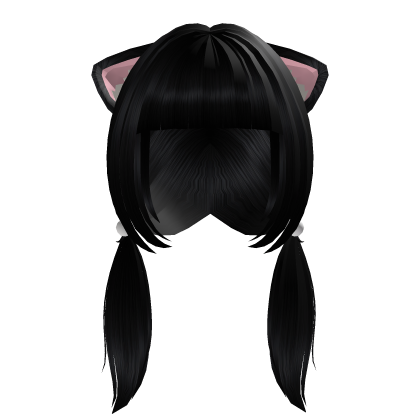 Soft Black Kitty Twin Tails ♡ Roblox item