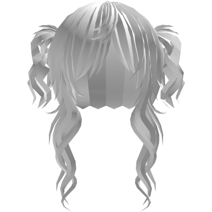 ‘’ (๑ — ‸ ҂)ゝcurly emo twin tails in white Roblox item