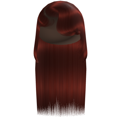 Sleek Side Swoop Bang Straight Hair (Red)