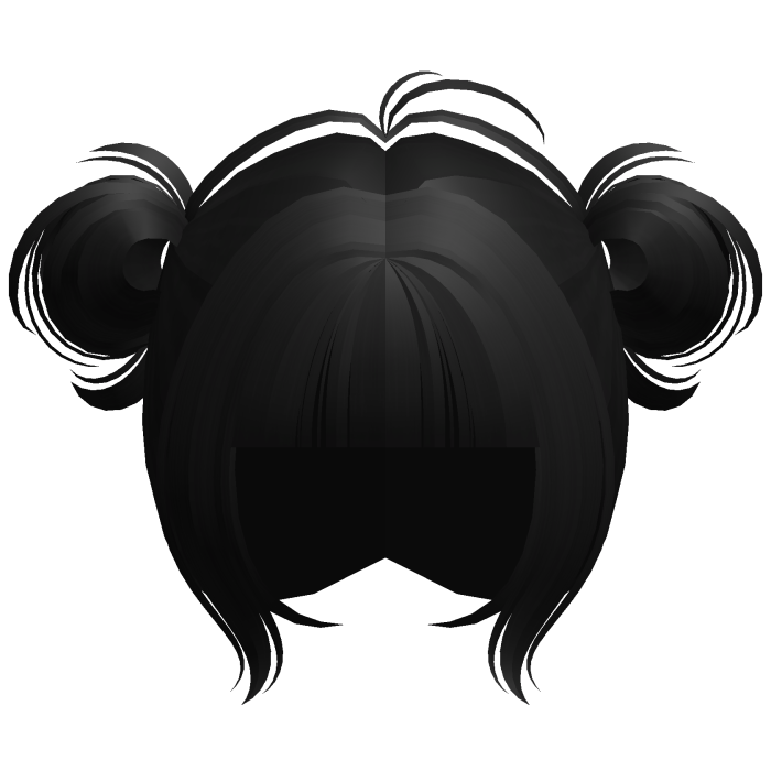♡ kawaii messy bun black hair