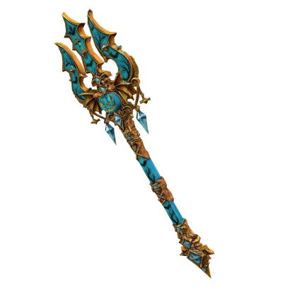 Pumpkin Trident Golden turquoise Roblox item