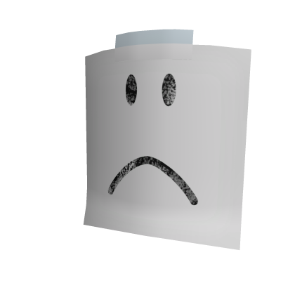White Frowny Paper Note Face Roblox item