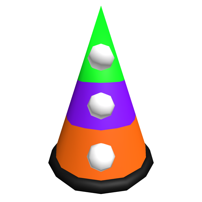 Halloween Pierrot Hat (Green Purple Orange)