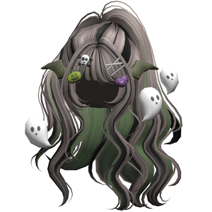 Black&Ash Halloween Hairclips Wavy Half Down