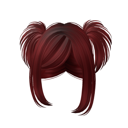҂ ᆺ ᗜ double pigtail emo scene shy girl hair red Roblox item