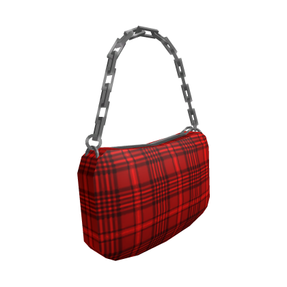 Roblox Item Red Plaid Chain Purse