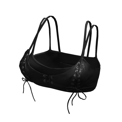 Y2K Lace Up Layered Cami Black [JEYS]