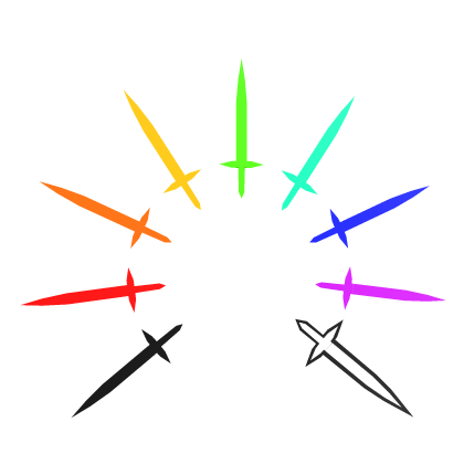 Glowing Rainbow Sword Ring Aura