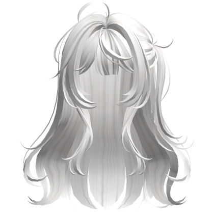 White Anime Side Ponytail Half-Up Hair Roblox item