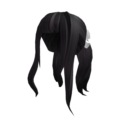 Black cute low ponytail curls Roblox item