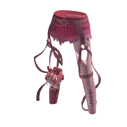 Straps Shorts with Mecha Bunny Pink
