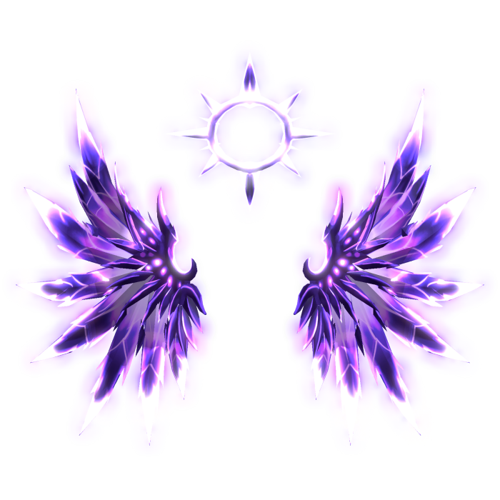 [GLOWING] Purple Darkness Demon Lord Wings w/ Halo