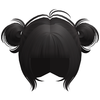 ♡ kawaii messy bun dark brown hair Roblox item