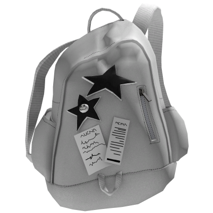 Y2K Grunge Preppy Backpack White Stars 