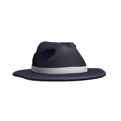 Mob Fedora Hat Navy Blue w White Band