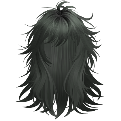 Green Long Layered Anime Wolfcut Roblox item