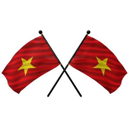 🇻🇳 Vietnam Shoulder Double Flag [Black Pole]