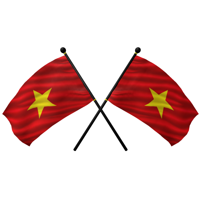 🇻🇳 Vietnam Shoulder Double Flag [Black Pole]