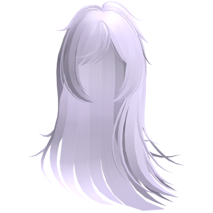 windy wispy long messy hair in light purple Roblox item